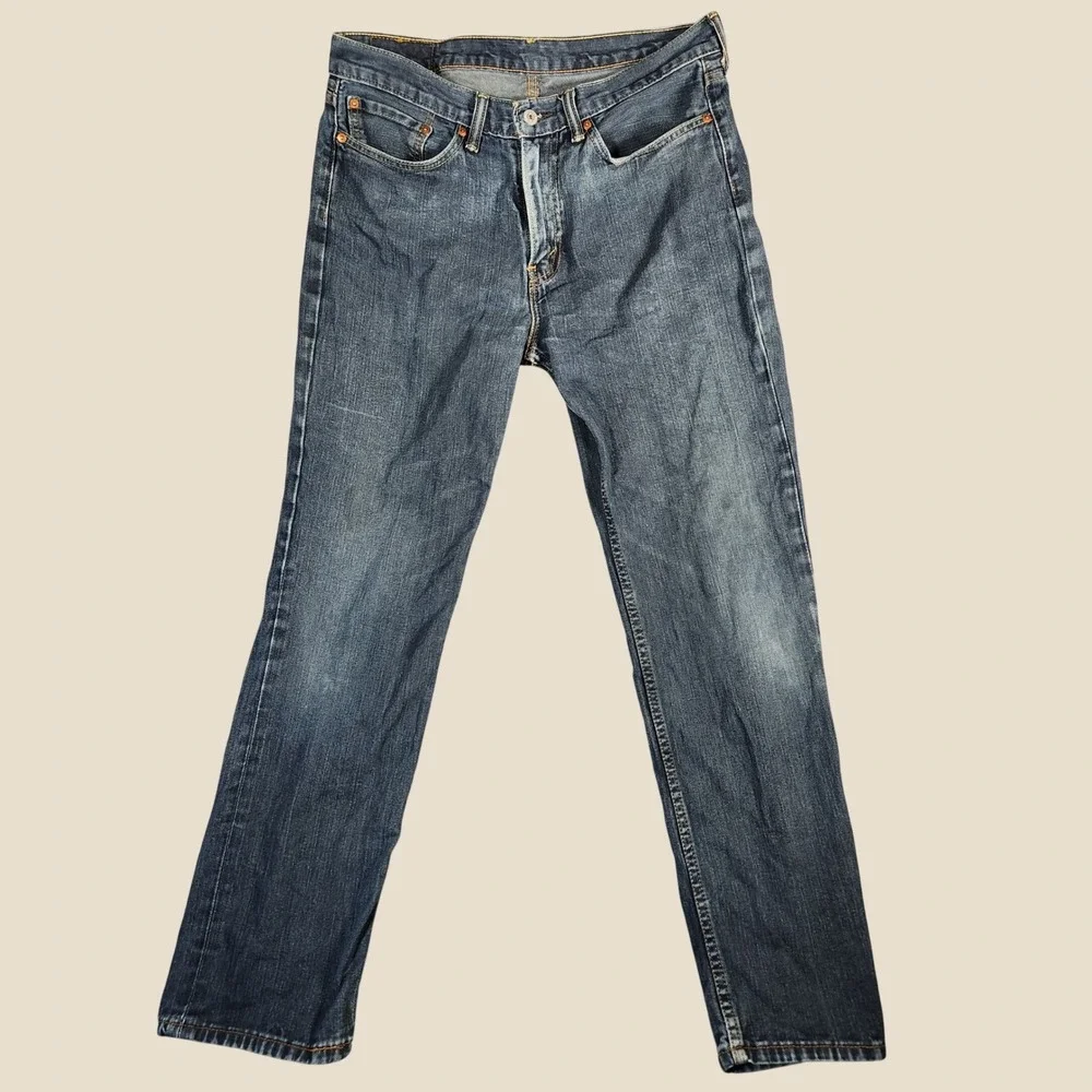 Levi's 514 Straight Fit Jeans Mens 34x32 Blue Excellent Medium Wash Denim